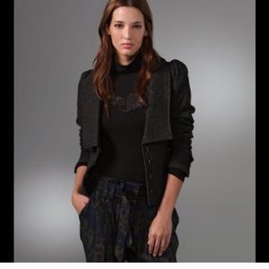 Free People herringbone puff sleeve jacket